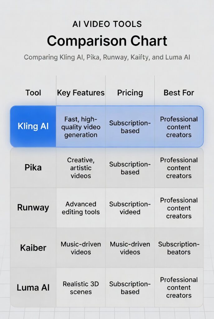 Kling AI vs Sora vs Runway 2026