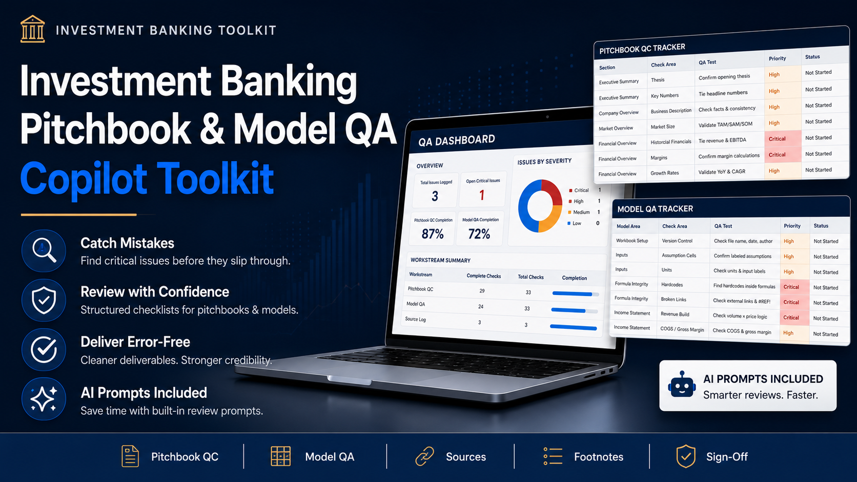 Pitchbook QA checklist and investment banking model QA toolkit