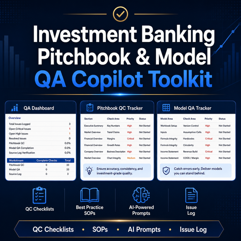 Investment banking pitchbook QA checklist workbook