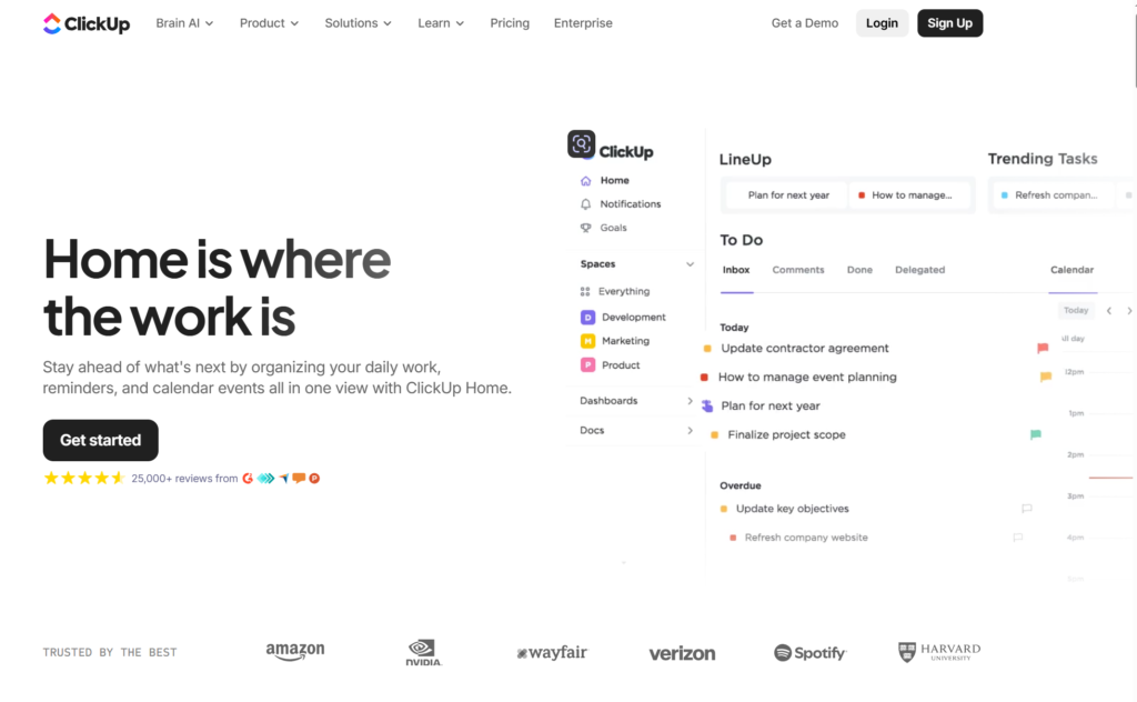ClickUp Review 2026 homepage