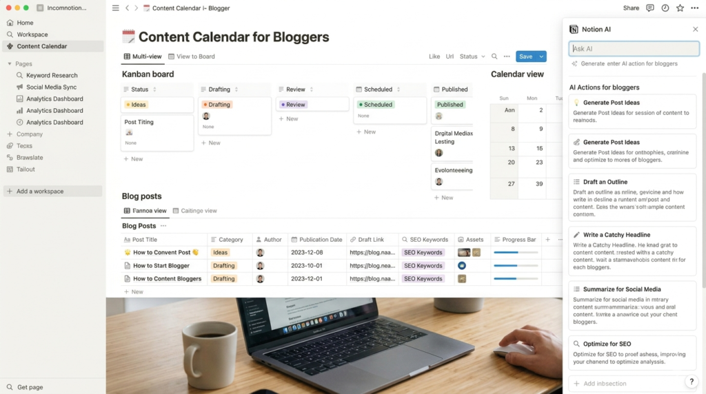 Notion content calendar template 2026"