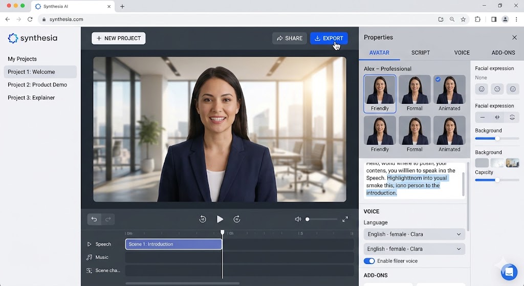 Synthesia AI video tool for content creators 2026